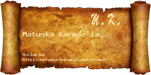 Matuska Karméla névjegykártya